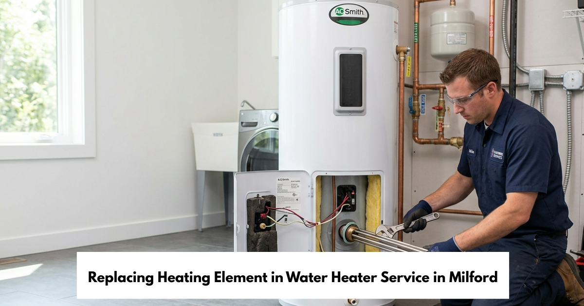 Replacing Heating Element In Water Heater Service In Milford
