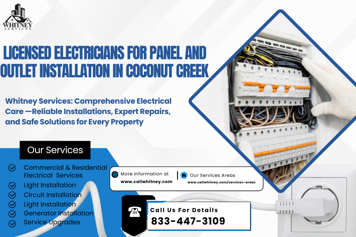 Licensed Electricians For Panel And Outlet Installation In Coconut Creek